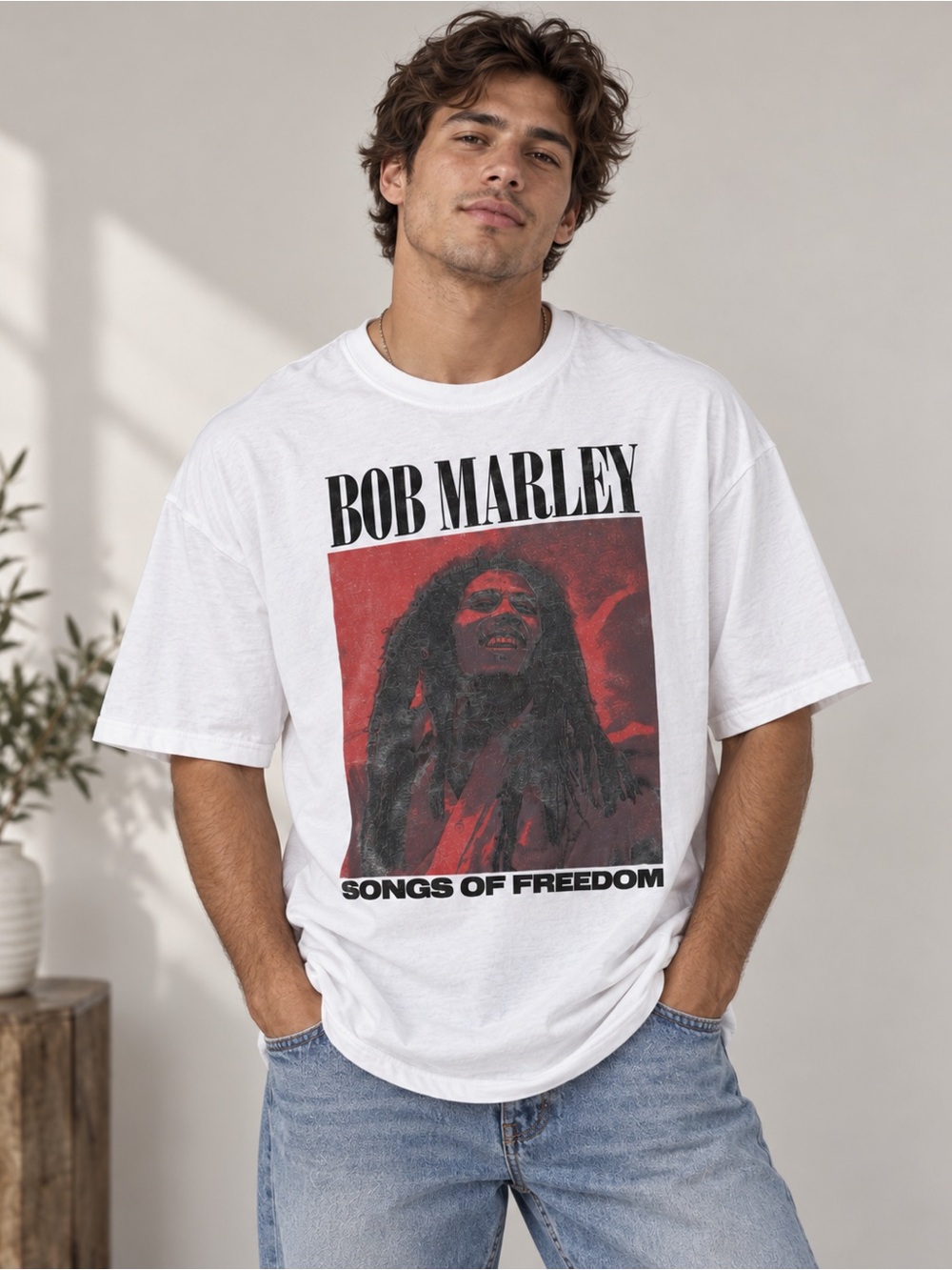 Bob Marley Songs of Freedom Zion Rootswear T-Shirt White 2XL Reggae Graphic Tee